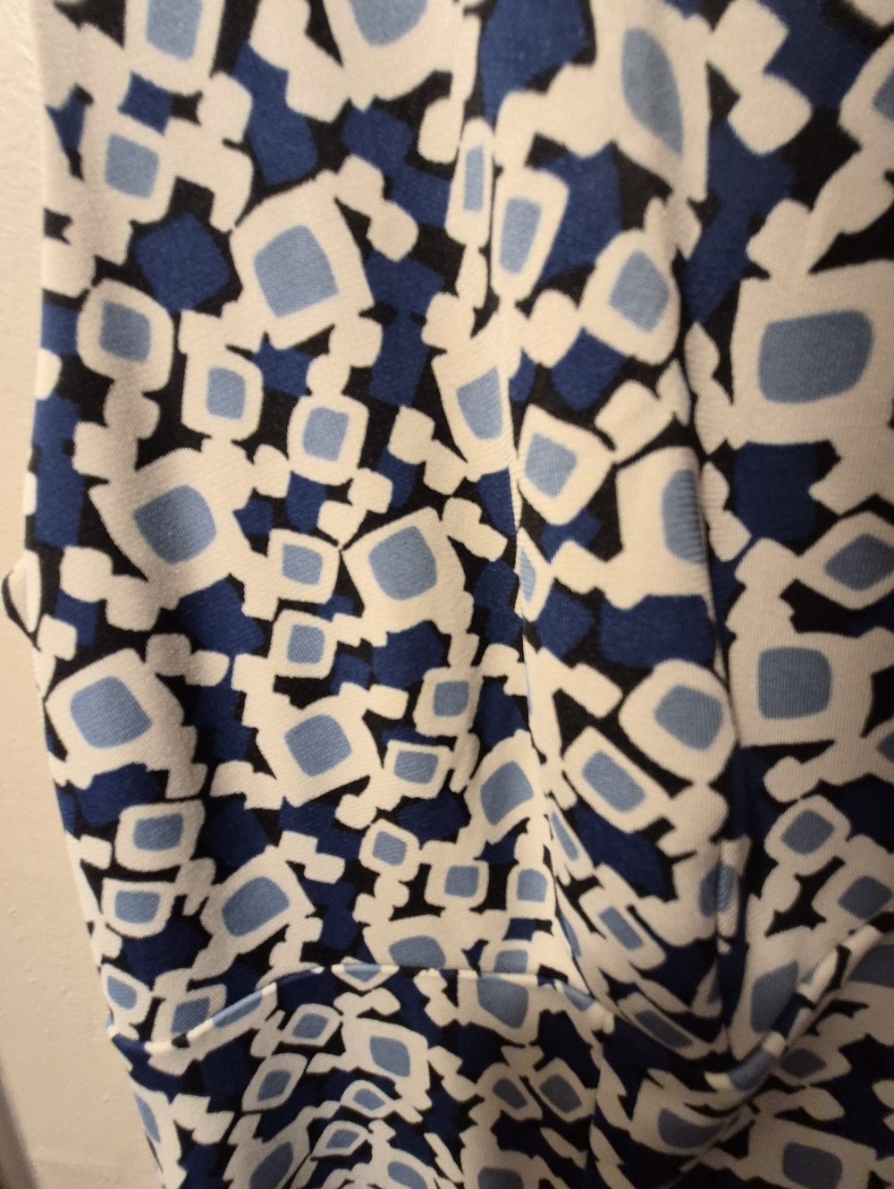 LOFT Sleeveless Geometric Swing Midi Dress Stretch Size 8 - Picture 2 of 5